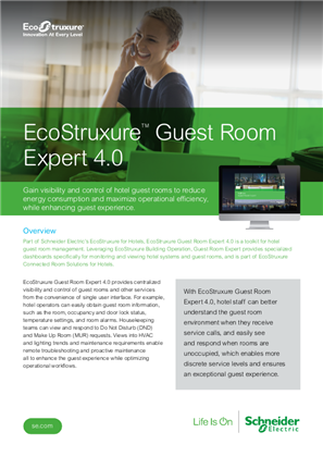 Slika linije EcoStruxure Guest Room Expert Sales Data Sheet