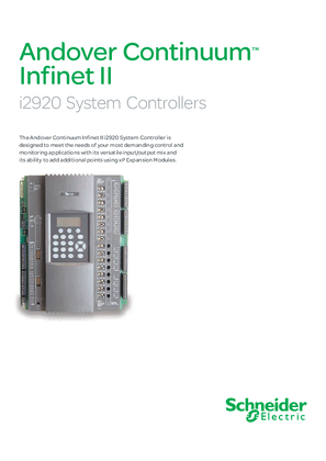 Image of Andover Continuum Infinet II i2920 System Controllers - Data Sheets