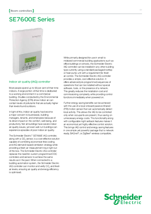 Imagen de SE7600E RTU Controller with IAQ Specifications