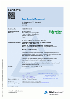 Imagen de TÜV Rheinland Cyber Security Management (CSM) certificate