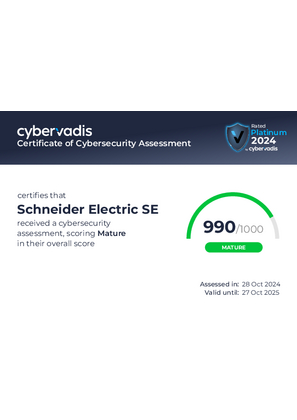 Image of Schneider Electric - CyberVadis Certificate of Cybersecurity Assessment