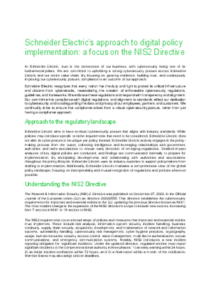 Image of Schneider Electric’s approach to digital policy implementation: a focus on the NIS2 Directive