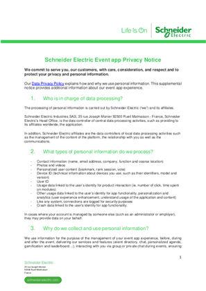 Image of Schneider Electric event - Privacy Notice