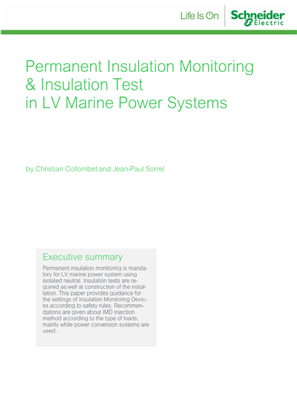 Image of Permanent Insulation Monitoring & Insulation Test in LV Marine Power Systems White Paper