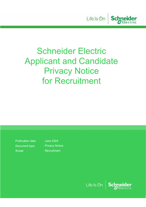 Immagine di Schneider Electric Applicant and Candidate Privacy Notice for Recruitment
