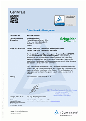 Image of TÜV Rheinland Vulnerability Handling and Disclosure certificate