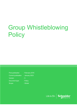 Image of Schneider Electric Group Whistleblowing Policy