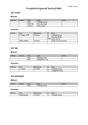 Bild av Projekteringsmall bostad KNX