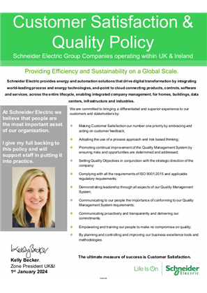 Image of Customer Satisfaction & Quality Policy
