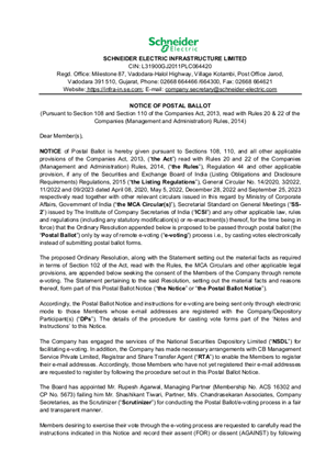 Image of SEIL - Postal Ballot Notice - November 7 2023