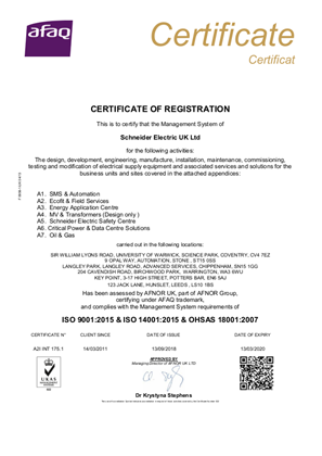 Image of Energy IMS ISO Certification 2018
