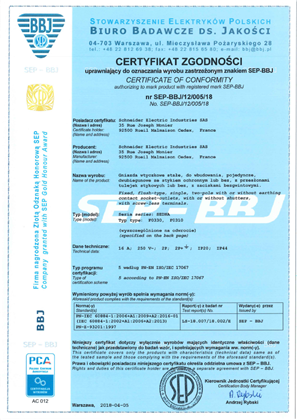 Image of SEP-BBJ certificate