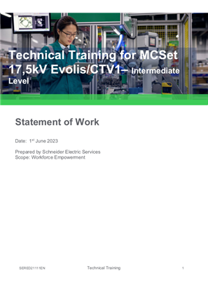 Image of Technical Training for MCSet 17,5kV Evolis-CTV1-Intermediate Level
