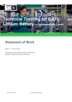 Image of Technical Training for CATL Lithium Battery-Intermediate Level