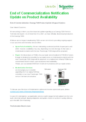 Image de End of Commercialization: Easergy T200 Product Update & Support Options