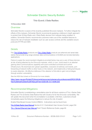 Image of Security Bulletin - Trio Q and J Data Radios
