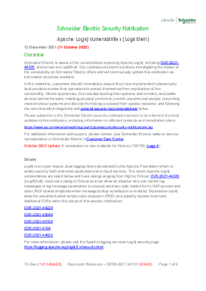Image of Security Notification - SESB-2021-347-01 Apache Log4j Vulnerability (Log4Shell)