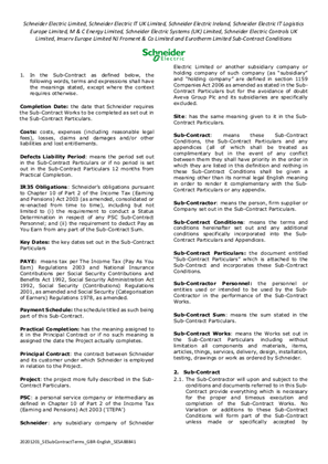 Image of Schneider Electric Sub-Contract Terms - UK & Ireland