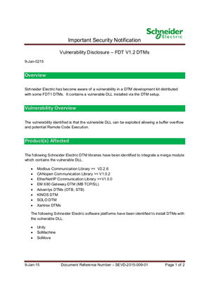 Image of Security Notification - FDT DTMs.
