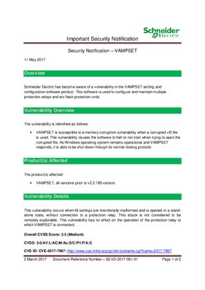 Image of Security Notification - VAMPset Software
