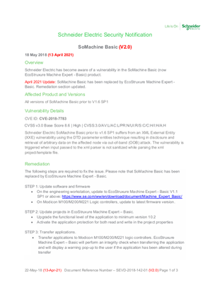 Security Notification - SoMachine Basic (V2.0)