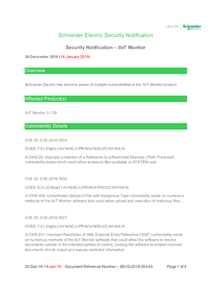 Security Notification - IIoT Monitor V1.1