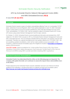 Image de Security Notification - APC by Schneider Electric Network Management Cards (V2.3)