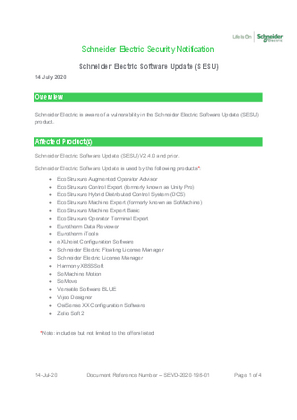Immagine di Security Notification– Schneider Electric Software Update (SESU)