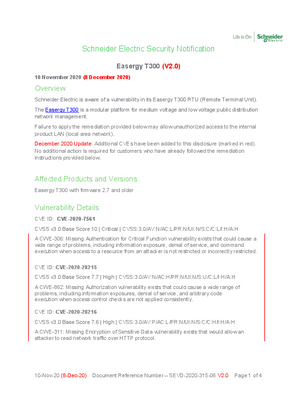 Security Notification - Easergy T300 (V2.0)