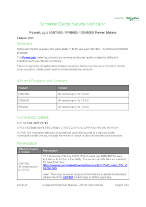 Image de Security Notification - PowerLogic ION7400 / PM8000 / ION9000 Power Meters