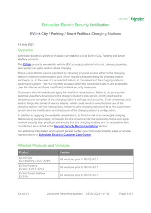 Image of Security Notification - EVlink City / Parking / Smart Wallbox Charging Stations