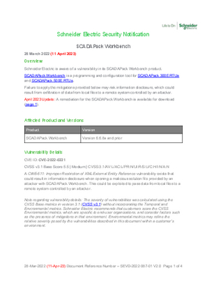 Security NotificationSecurity Notification - SCADAPack Workbench