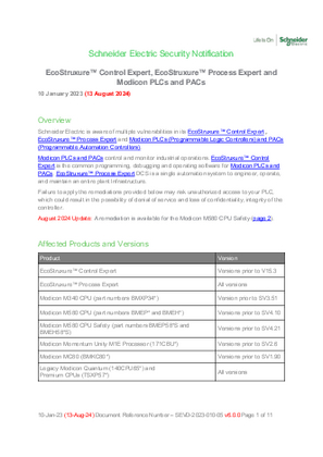 Image of Security Notification - SEVD-2023-010-05 Modicon Controllers