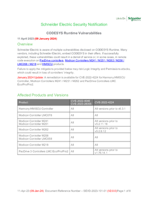 的映像 Security Notification - SEVD-2023-101-01 CODESYS Runtime Vulnerabilities