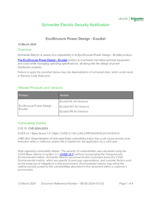 的映像 SEVD-2024-072-02 EcoStruxure Power Design - Ecodial Security Notification