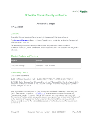 Imagen de Security Notification - SEVD-2024-226-01 Accutech Manager