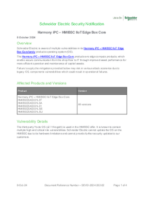 Image of SEVD-2024-282-02 Harmony iPC – HMIBSC IIoT Edge Box Core Security Notification