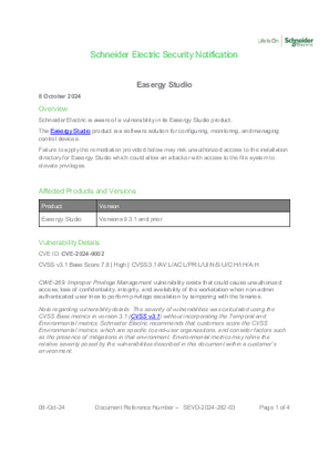 Image of SEVD-2024-282-03 Easergy Studio Security Notification