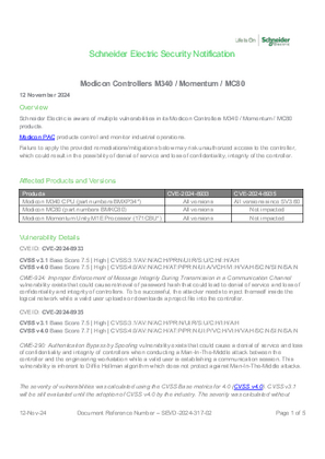 Imagen de SEVD-2024-317-02 Modicon Controllers M340 / Momentum / MC80