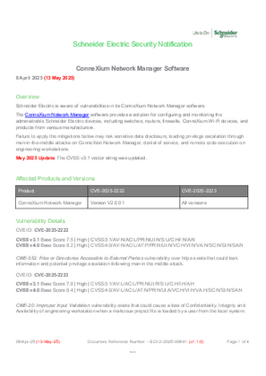 Image of SEVD-2025-098-01 ConneXium Network Manager Software Security Notification