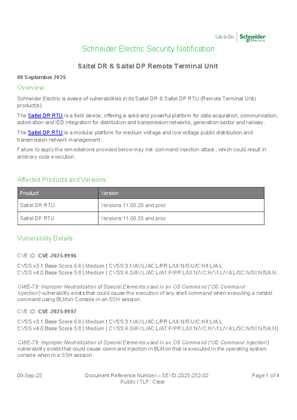Image of SEVD-2025-252-02 Saitel DR & Saitel DP Remote Terminal Unit Security Notification