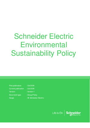Image of Schneider Electric Environmental Sustainability Policy