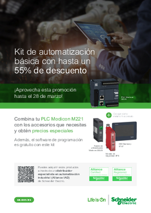 Imagen de Promoción: Combina tu PLC Modicon M221 con los accesorios que necesites y obtén hasta un 55% de descuento