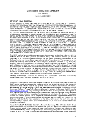 Image of Schneider Electric Licensing End User License Agreement (EULA)