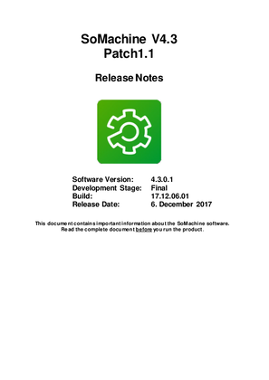 Image of Patch1.1 for SoMachine - Software