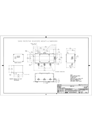 Image of Dimensions Drawing | ASCO SERIES 450 & 451 Surge Protective Device | 100kA - 300kA | Caseless | No Rotary Switch | DD-TEXR