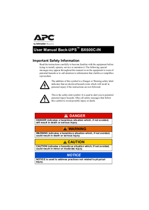 Image of APC Back-UPS BX600C-IN User Guide