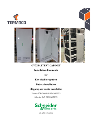 Image of Galaxy VX Classic Battery Cabinet Receiving, Installation, and Service Manual