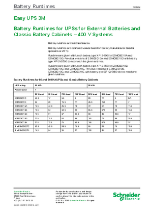 Image of Battery Runtimes for Easy UPS 3M UPS for External Batteries