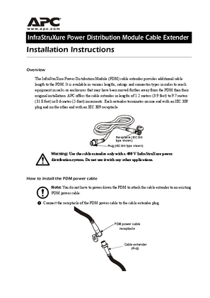 的映像 InfraStruXure for Medium Data Centers PDU Cable Extender 230 V (Sheet)